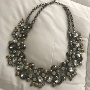Glittery gemstone collar necklace